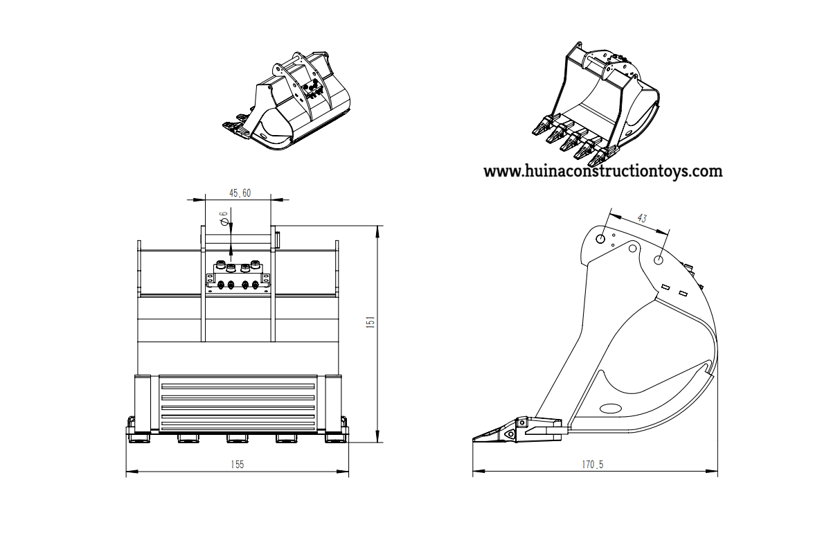 Kabolite 970 1:14 Hydraulic RC Excavator — view 11