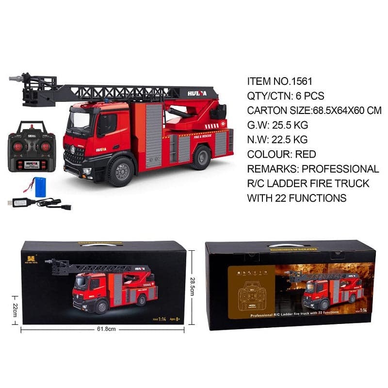 Huina 1561 1:14 RC Fire Truck RTR — view 6