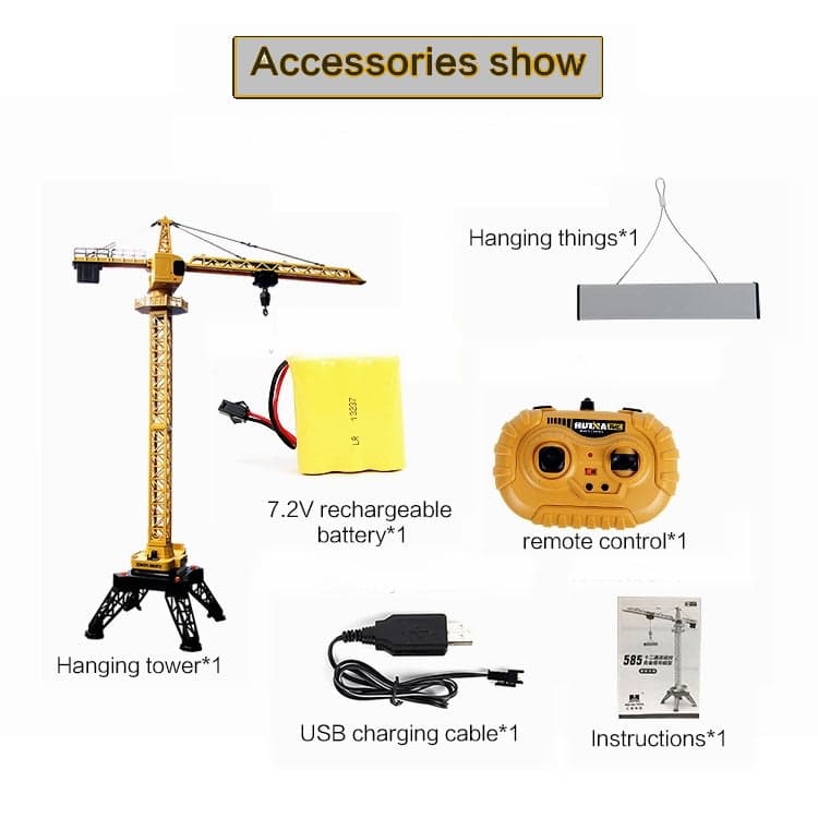 Huina 1585 12-Channel RC Tower Crane — view 2