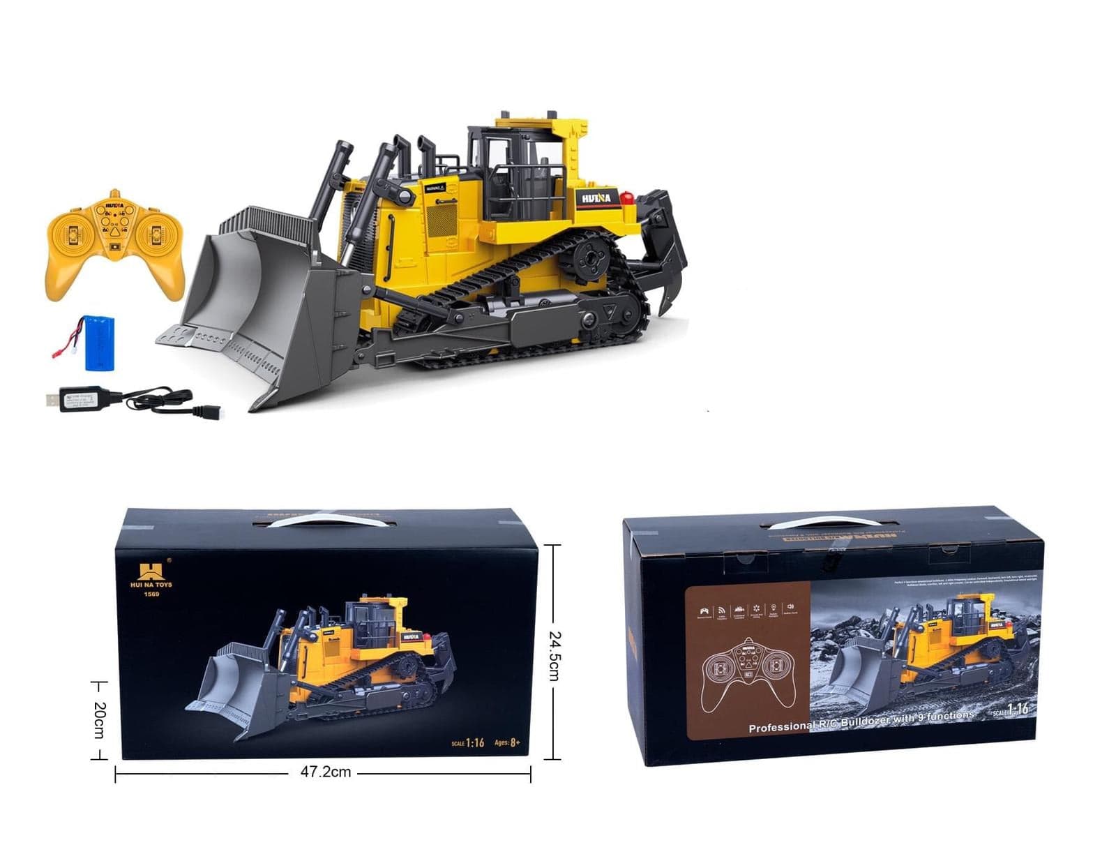 Huina 1569 RC Bulldozer 8-Channel — view 8