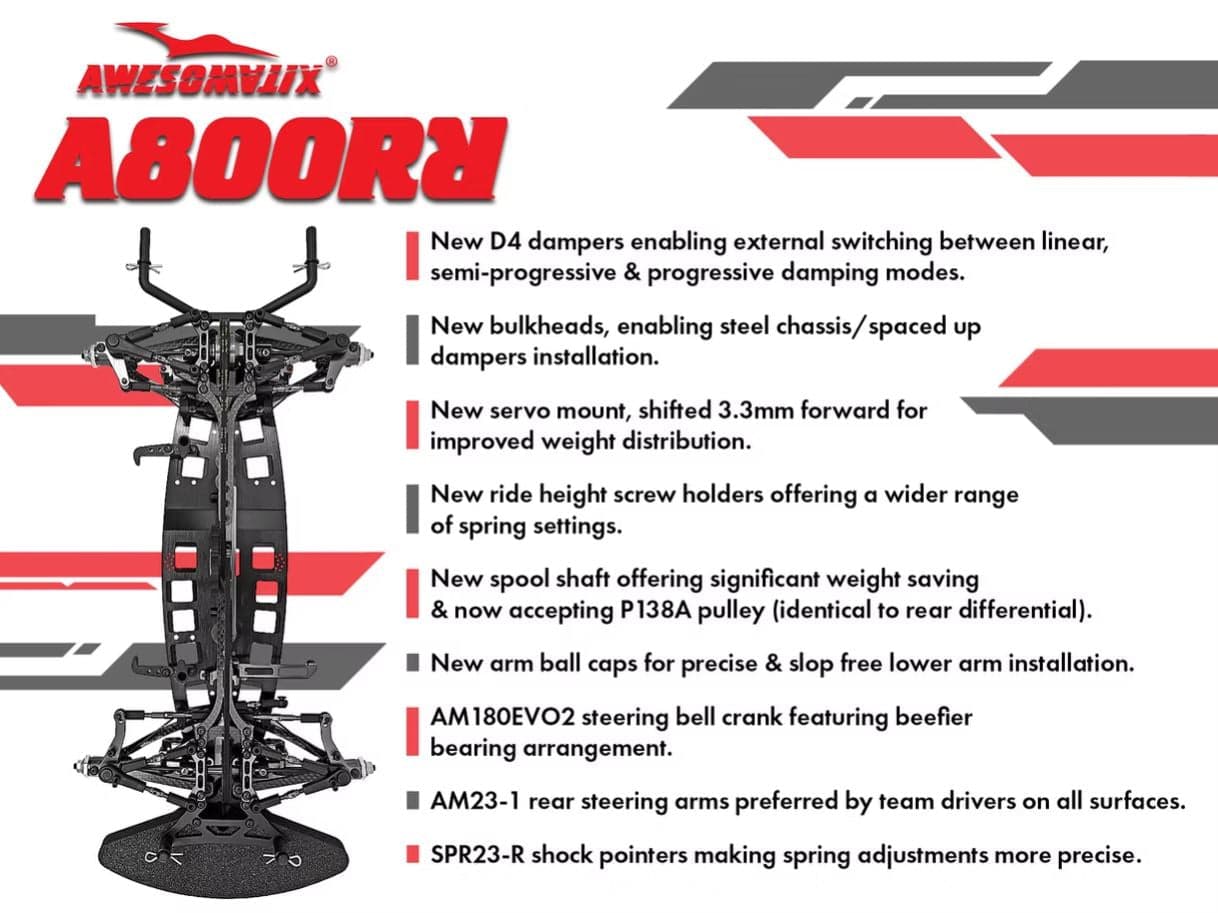 A800RR 1:10 Touring Car Kit, Flex Alloy — view 8