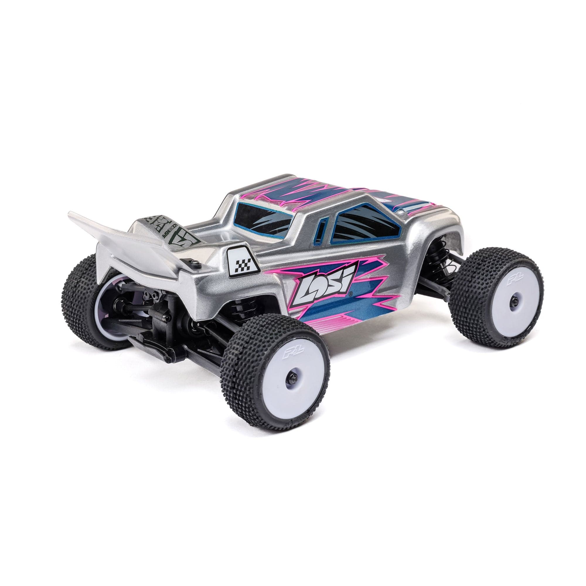 Micro-T 1:28 2WD Stadium Truck RTR w/ Battery & Charger, Silver — view 3