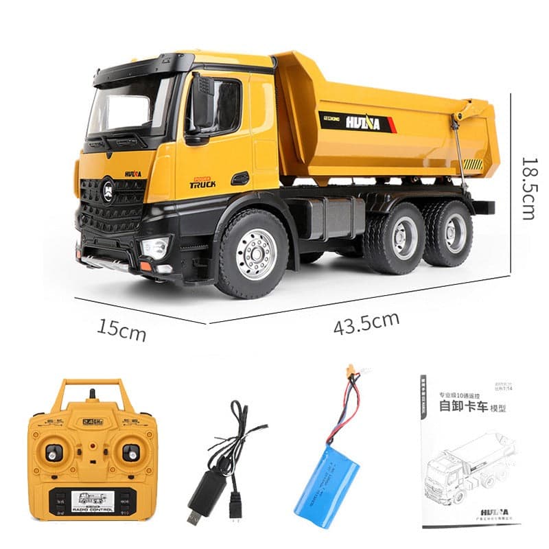 Huina 1582 1:14 All Metal Dump Truck RTR — view 9